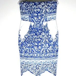 J.CREW Collection Strapless White Floral Dress. Grand Millennial Chic